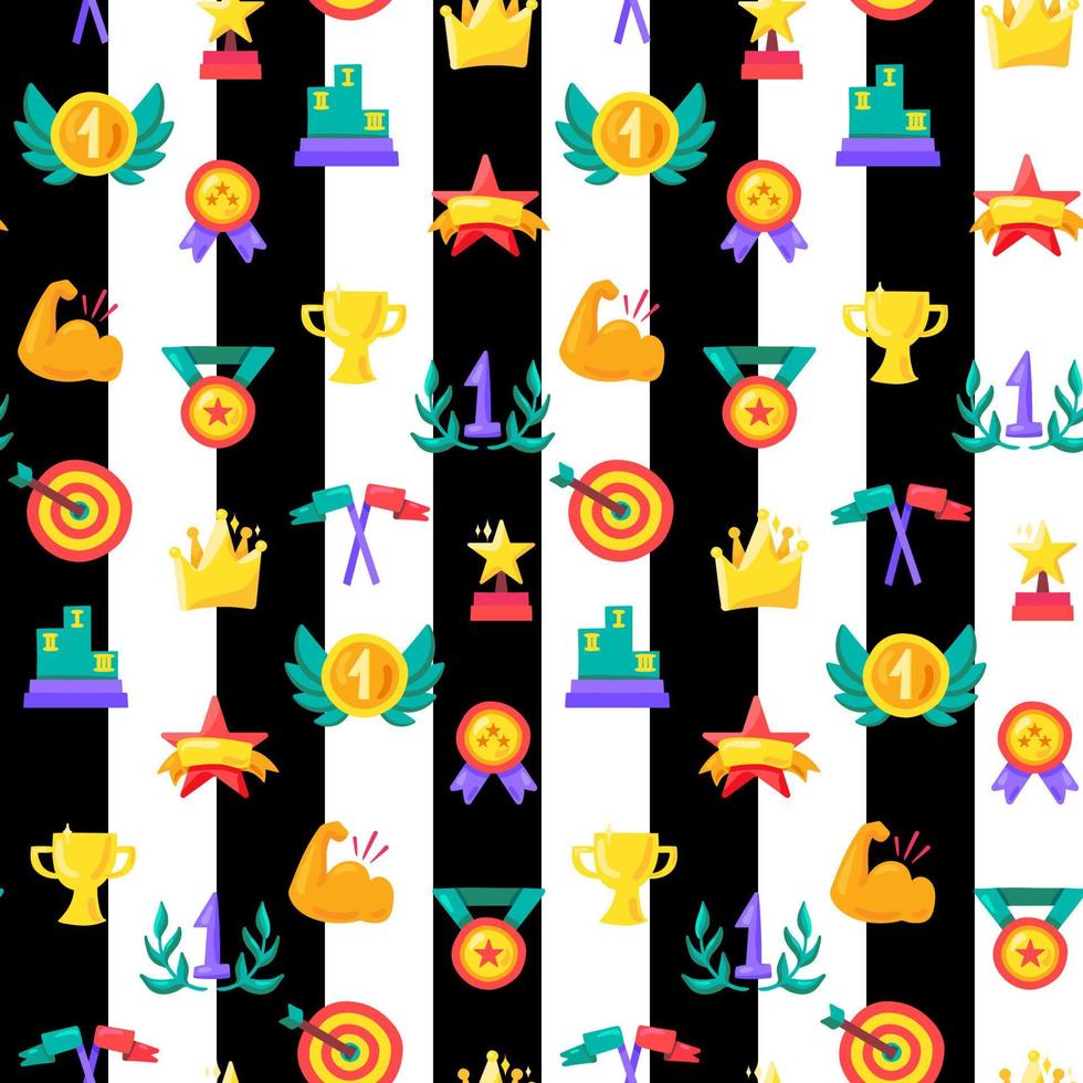 Champion seamless color vector pattern
