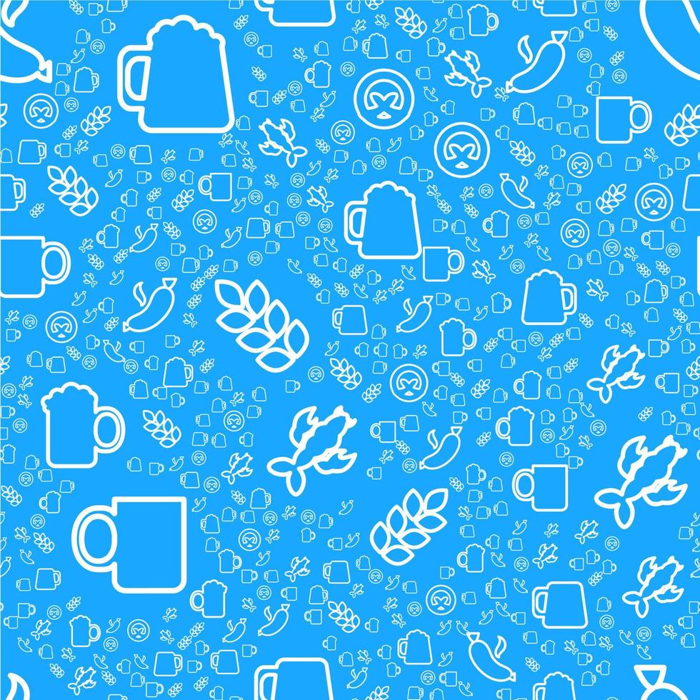 Oktoberfest Seamless Pattern With Drink and Food vector