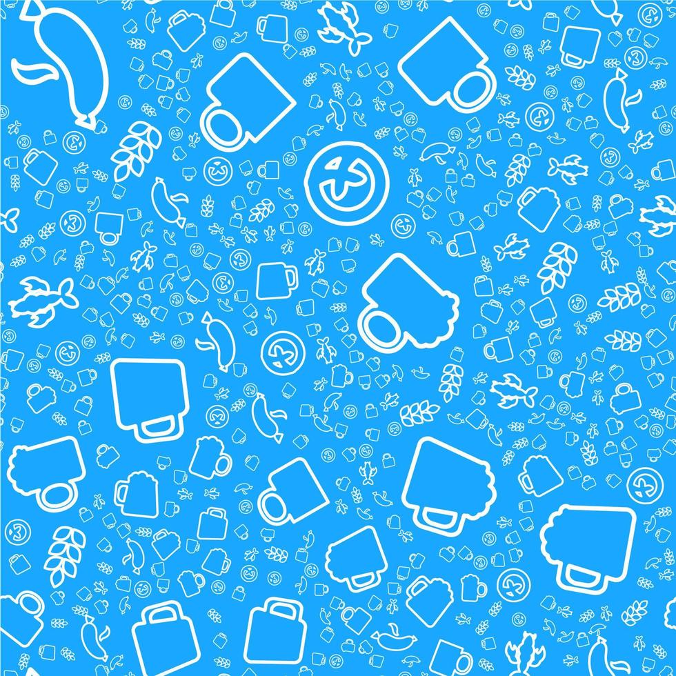 Oktoberfest Seamless Pattern With Drink and Food vector