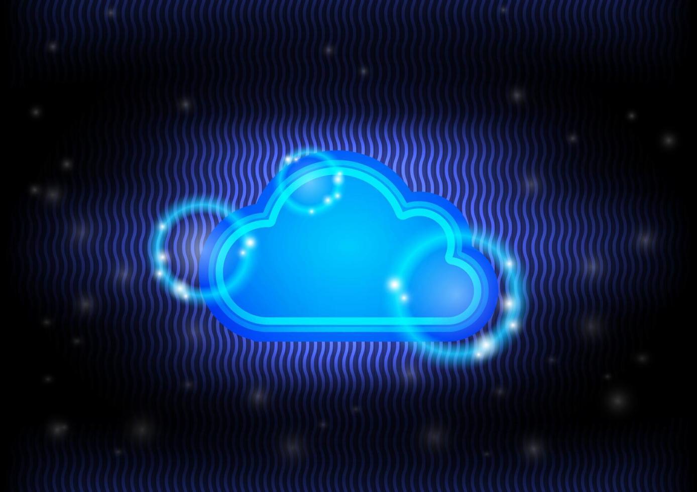 Hi-tech technology blue light innovation rain cloud background. vector illustration.