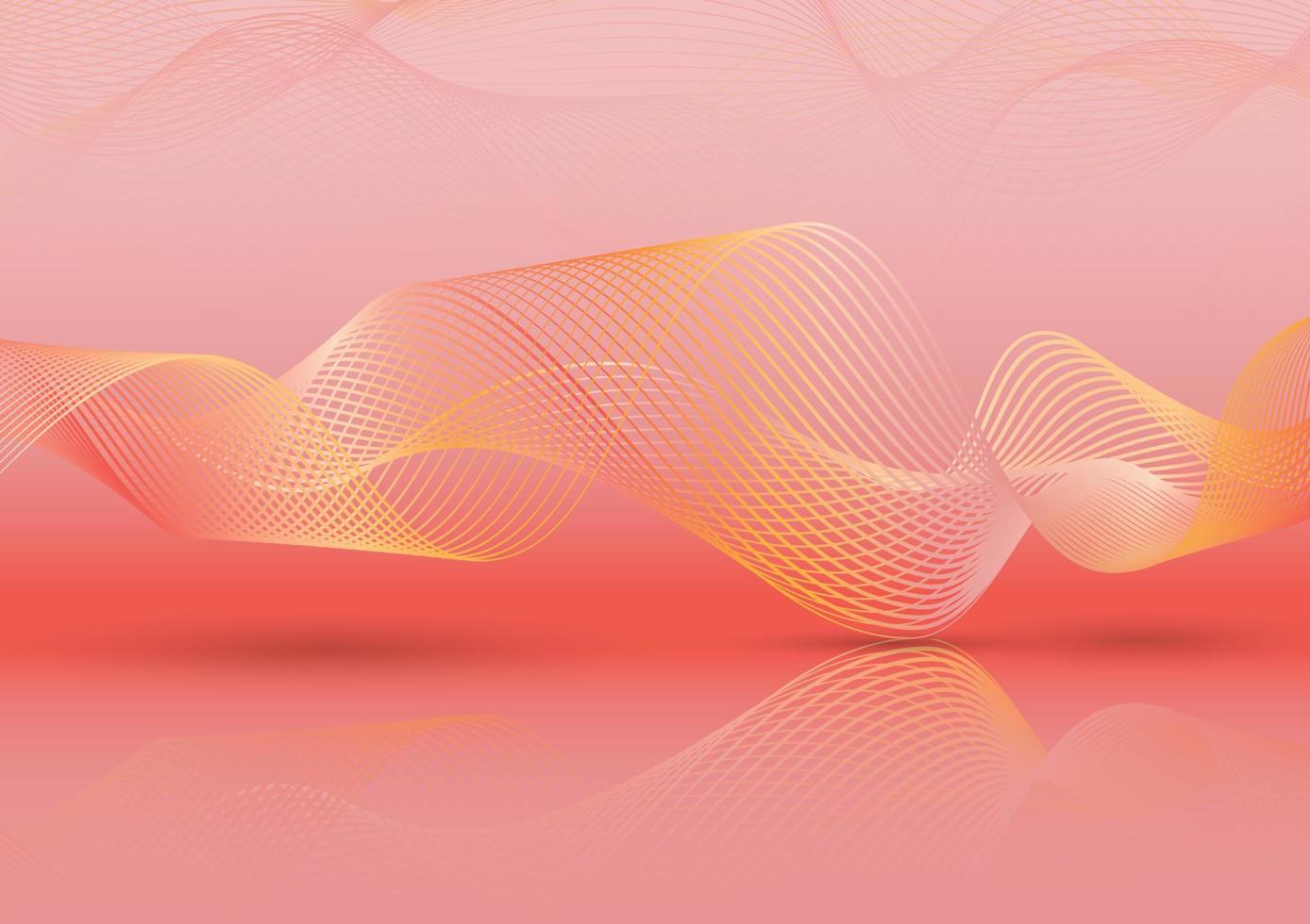 Abstract Wave lines flow the background on a color gradient, vector illustration