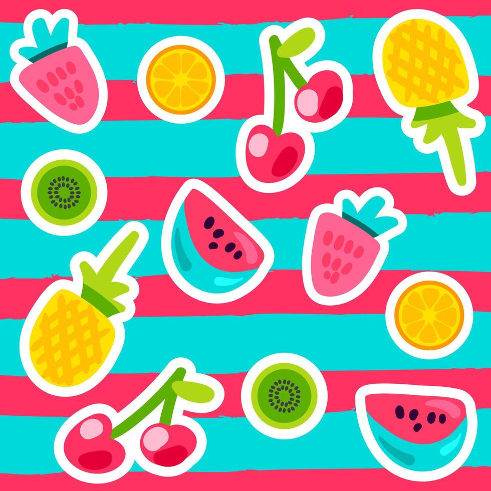 Summer Fruits Patterns vector
