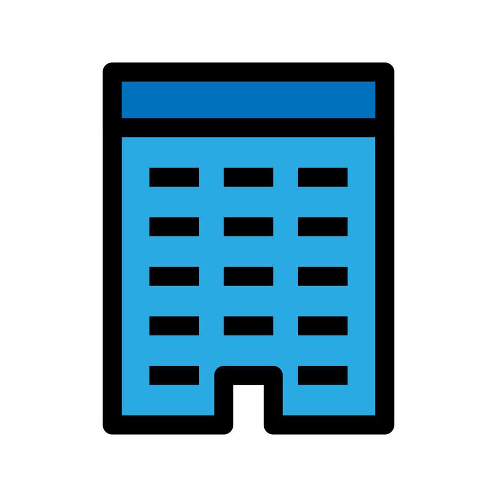 línea de icono de edificio de oficinas aislada sobre fondo blanco. icono negro plano y delgado en el estilo de contorno moderno. símbolo lineal y trazo editable. ilustración de vector de trazo simple y perfecto de píxeles