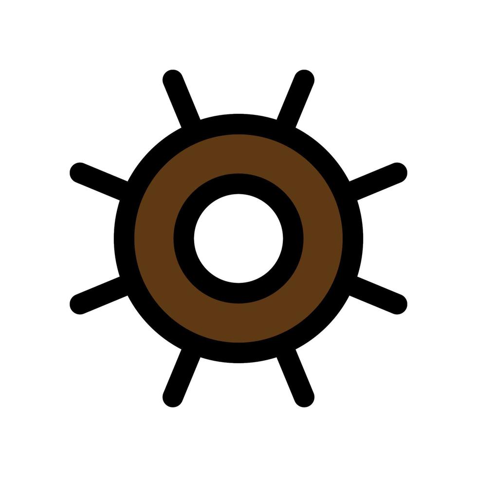 Rudder of the ship icon line isolated on white background. Black flat thin icon on modern outline style. Linear symbol and editable stroke. Simple and pixel perfect stroke vector illustration