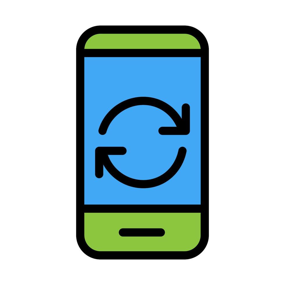 Sync smartphone icon line isolated on white background. Black flat thin icon on modern outline style. Linear symbol and editable stroke. Simple and pixel perfect stroke vector illustration.