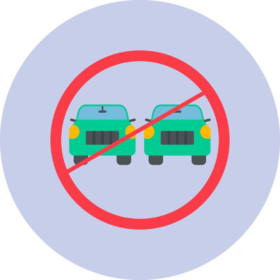 No Overtake Vector Icon