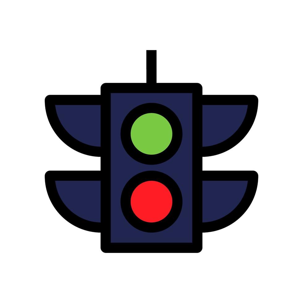 Traffic light icon line isolated on white background. Black flat thin icon on modern outline style. Linear symbol and editable stroke. Simple and pixel perfect stroke vector illustration