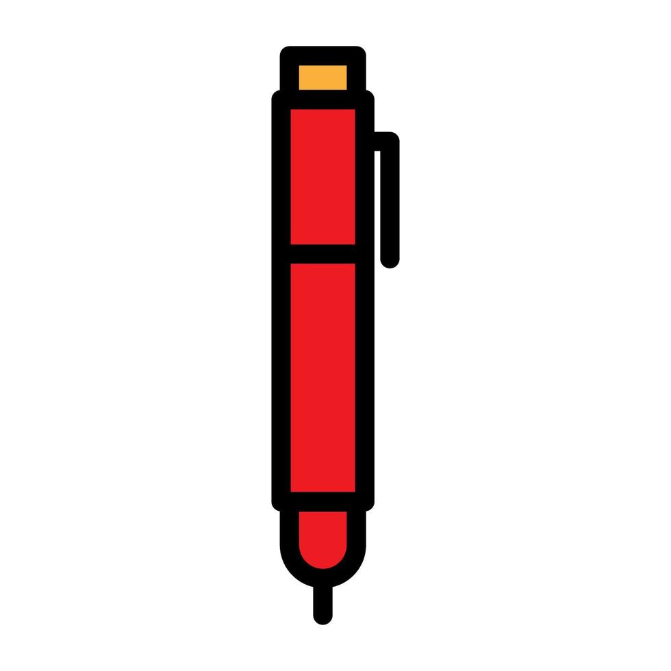 Pen icon line isolated on white background. Black flat thin icon on modern outline style. Linear symbol and editable stroke. Simple and pixel perfect stroke vector illustration