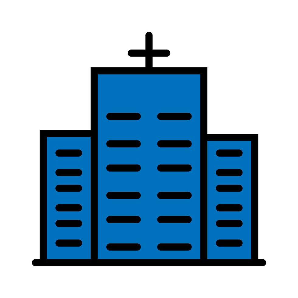Hospital building icon line isolated on white background. Black flat thin icon on modern outline style. Linear symbol and editable stroke. Simple and pixel perfect stroke vector illustration