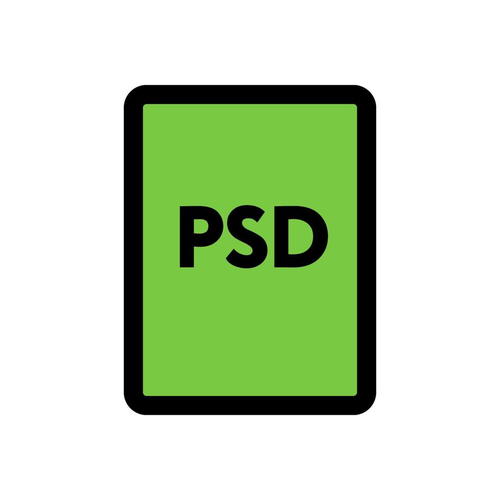 línea de icono de archivo psd aislada sobre fondo blanco. icono negro plano y delgado en el estilo de contorno moderno. símbolo lineal y trazo editable. ilustración de vector de trazo simple y perfecto de píxeles.