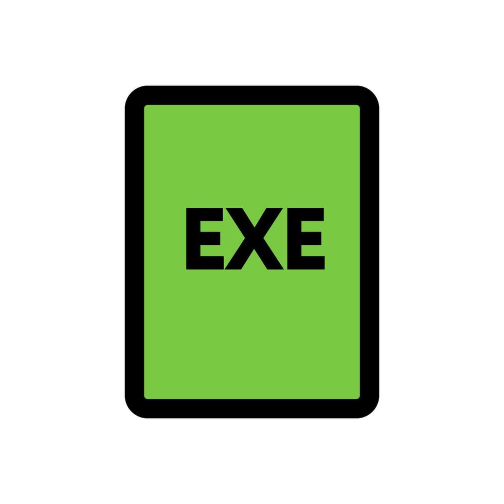 EXE file icon line isolated on white background. Black flat thin icon on modern outline style. Linear symbol and editable stroke. Simple and pixel perfect stroke vector illustration.