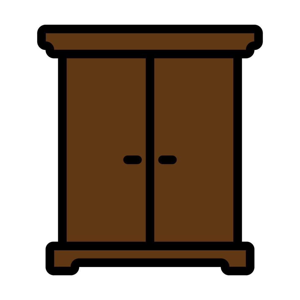 Vintage wardrobe icon line isolated on white background. Black flat thin icon on modern outline style. Linear symbol and editable stroke. Simple and pixel perfect stroke vector illustration.