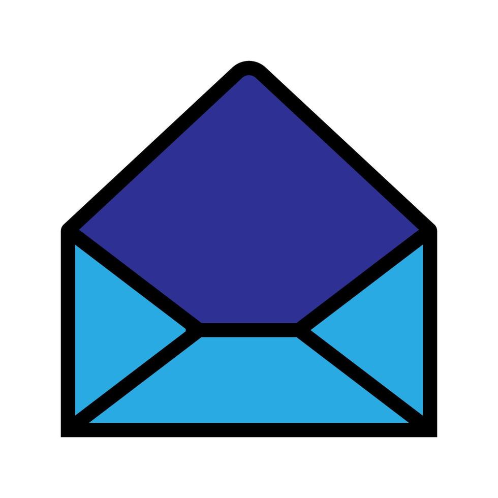 Open mail icon line isolated on white background. Black flat thin icon on modern outline style. Linear symbol and editable stroke. Simple and pixel perfect stroke vector illustration