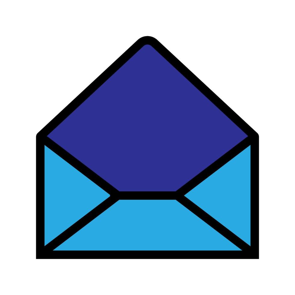 línea de icono de correo abierto aislada sobre fondo blanco. icono negro plano y delgado en el estilo de contorno moderno. símbolo lineal y trazo editable. ilustración de vector de trazo simple y perfecto de píxeles