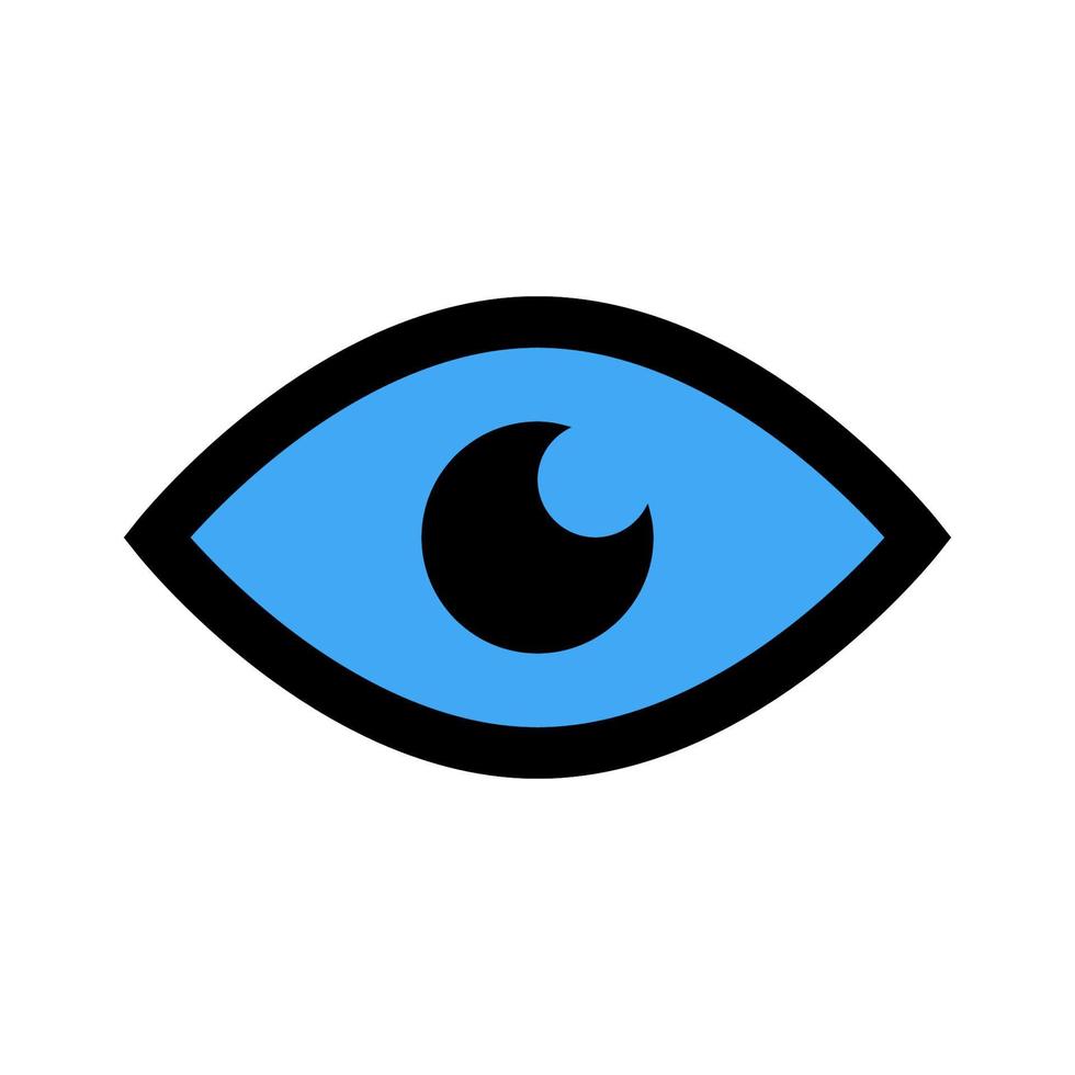 línea de icono de mirada de ojo aislada sobre fondo blanco. icono negro plano y delgado en el estilo de contorno moderno. símbolo lineal y trazo editable. ilustración de vector de trazo simple y perfecto de píxeles