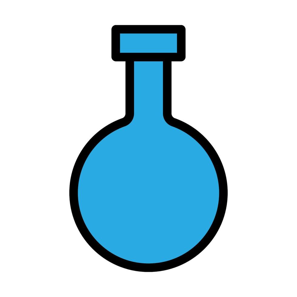 Lab flask icon line isolated on white background. Black flat thin icon on modern outline style. Linear symbol and editable stroke. Simple and pixel perfect stroke vector illustration