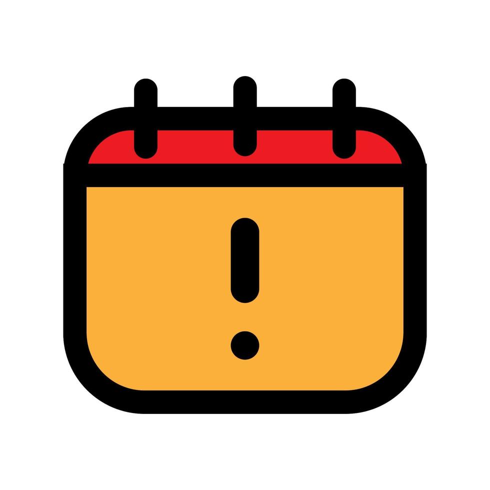 Calendar warning icon line isolated on white background. Black flat thin icon on modern outline style. Linear symbol and editable stroke. Simple and pixel perfect stroke vector illustration