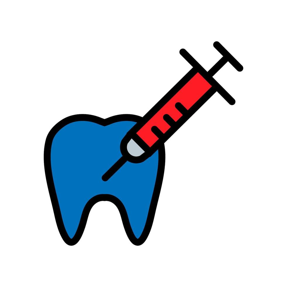 línea de icono de anestesia dental aislada sobre fondo blanco. icono negro plano y delgado en el estilo de contorno moderno. símbolo lineal y trazo editable. ilustración de vector de trazo simple y perfecto de píxeles.