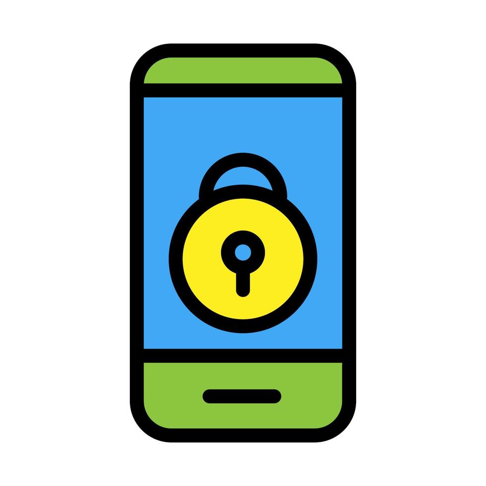 Lock smartphone icon line isolated on white background. Black flat thin icon on modern outline style. Linear symbol and editable stroke. Simple and pixel perfect stroke vector illustration.