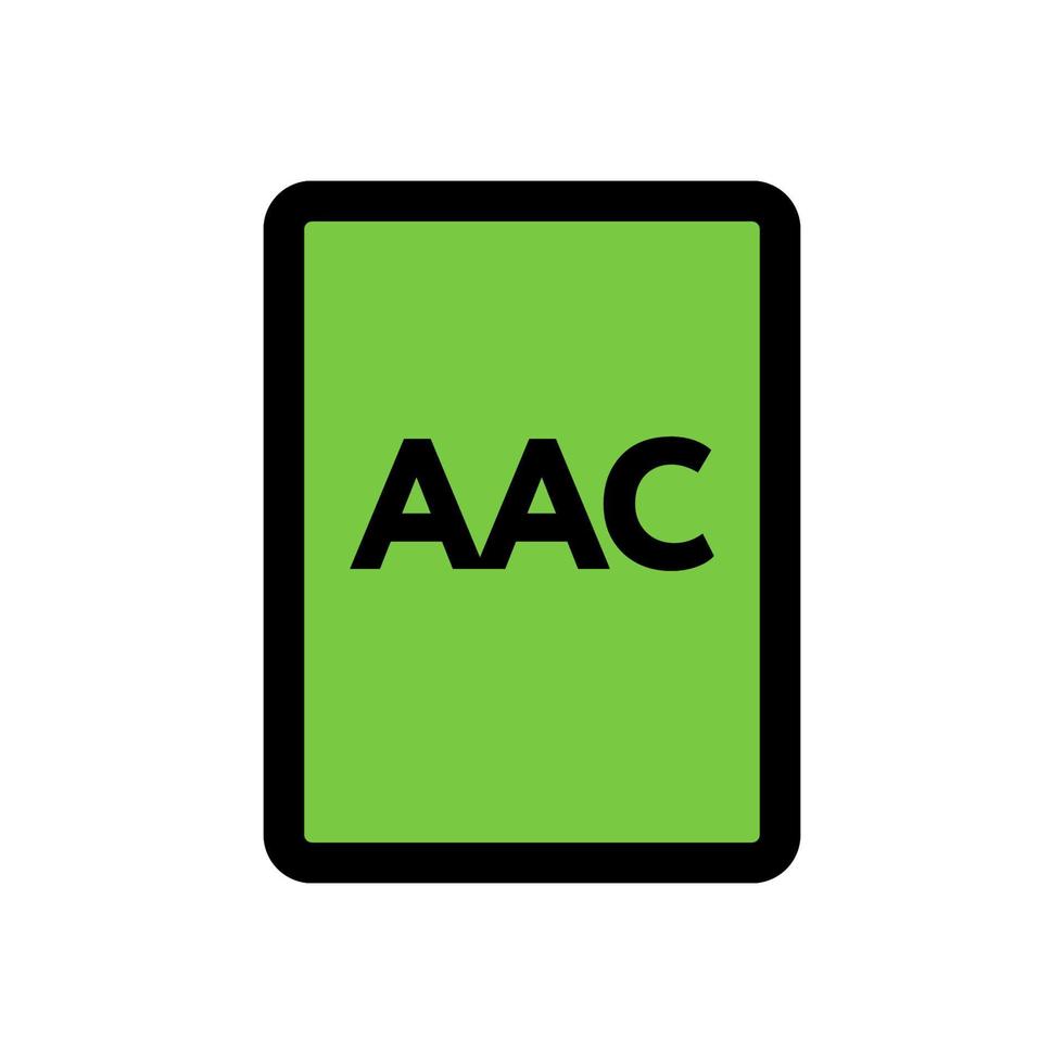 línea de icono de archivo aac aislada sobre fondo blanco. icono negro plano y delgado en el estilo de contorno moderno. símbolo lineal y trazo editable. ilustración de vector de trazo simple y perfecto de píxeles.