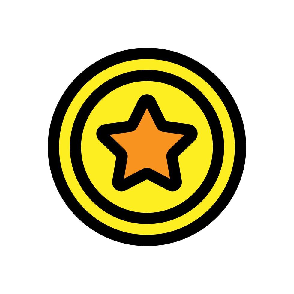 Game coin icon line isolated on white background. Black flat thin icon on modern outline style. Linear symbol and editable stroke. Simple and pixel perfect stroke vector illustration