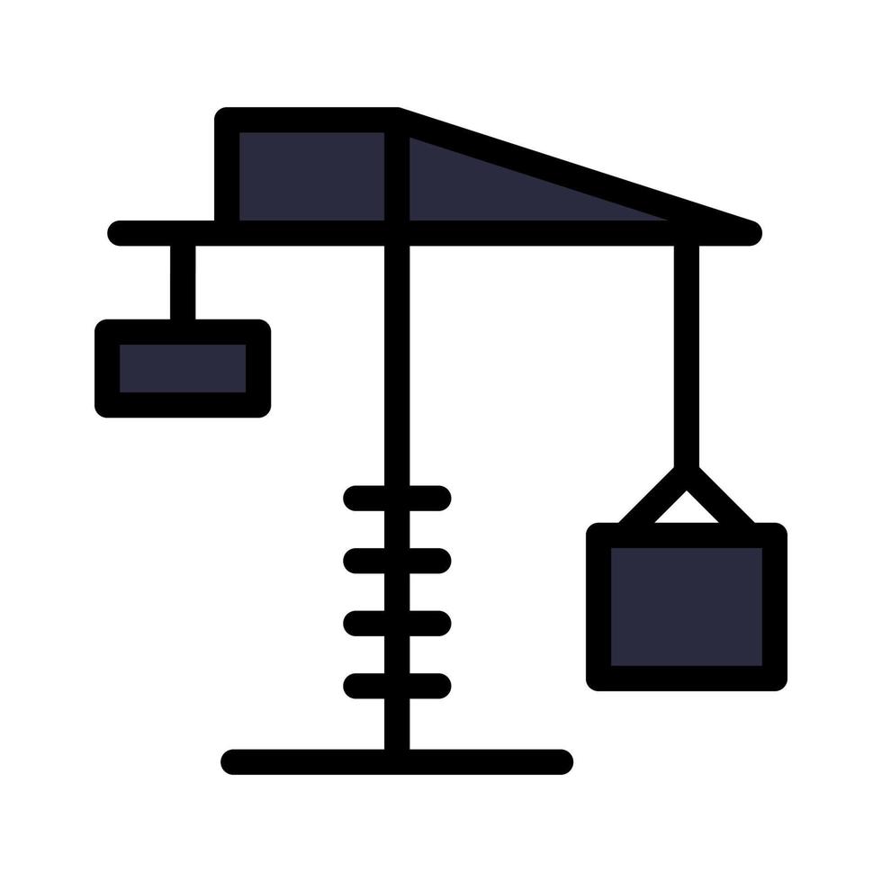 Construction crane icon line isolated on white background. Black flat thin icon on modern outline style. Linear symbol and editable stroke. Simple and pixel perfect stroke vector illustration