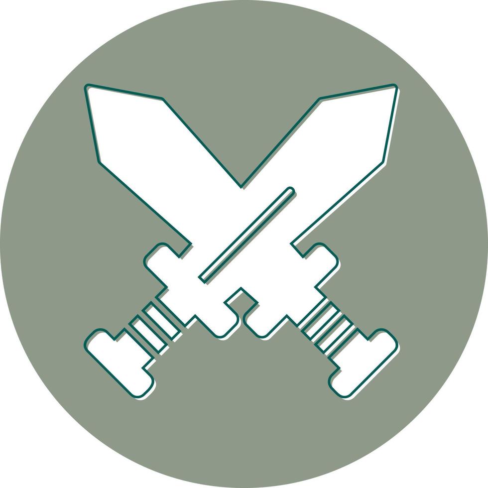 Cross Batle Sword Vector Icon