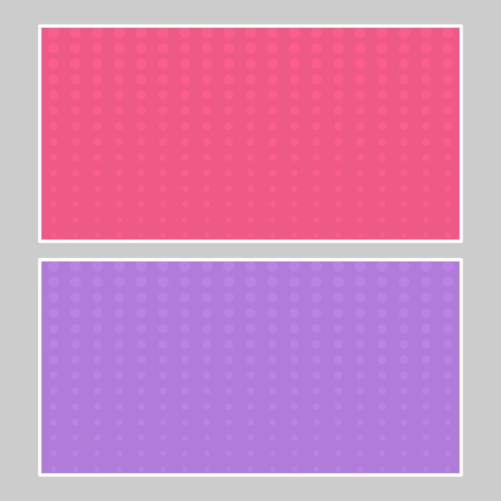 Set of multi colored pop art banners. Halftone comic template with place for your text for design. Vector illustration