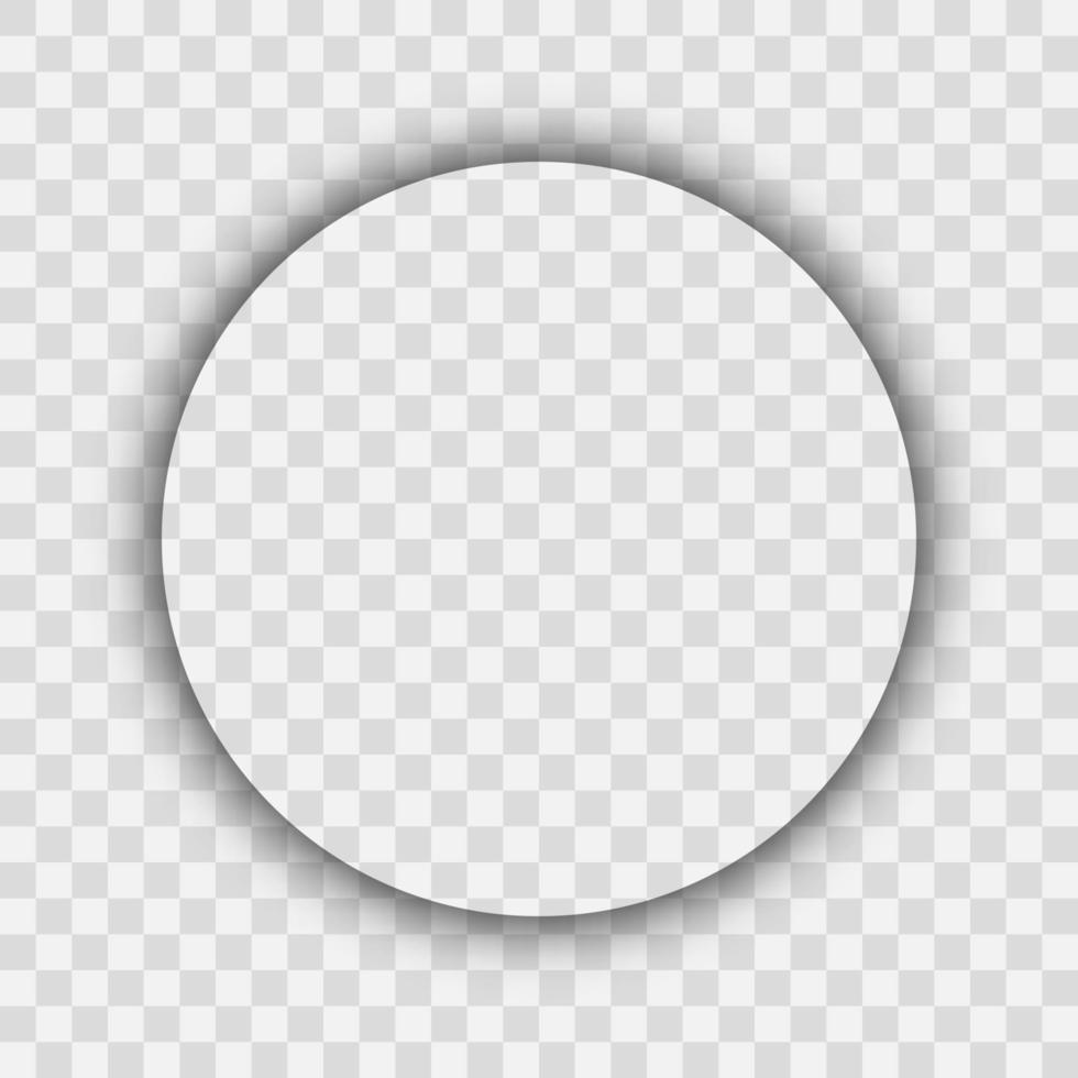 Dark transparent realistic shadow. Circle shadow isolated on transparent background. Vector illustration.