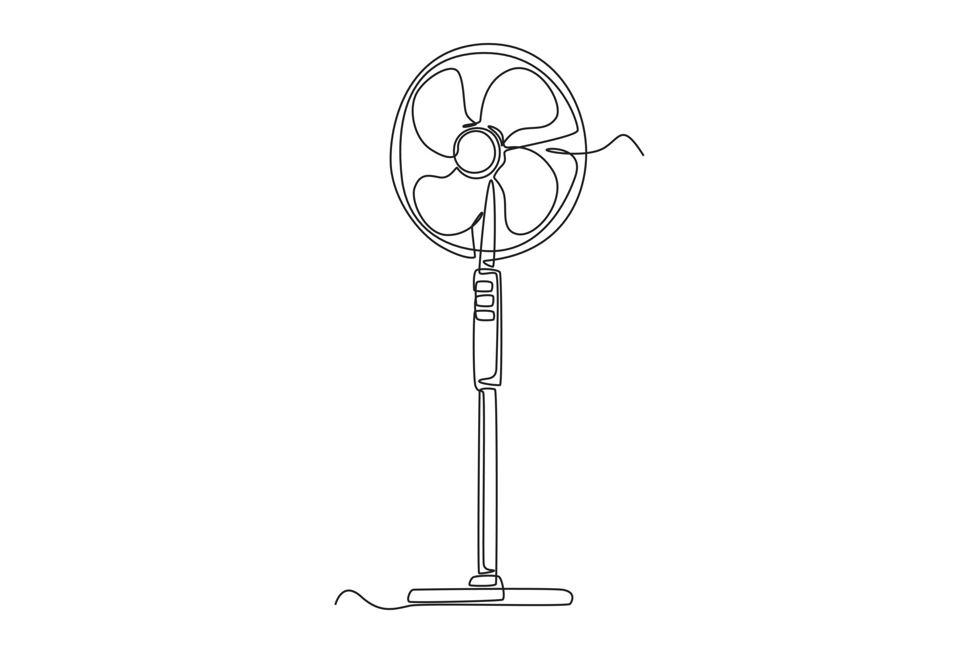 soltero uno línea dibujo en pie admirador. electricidad hogar aparato