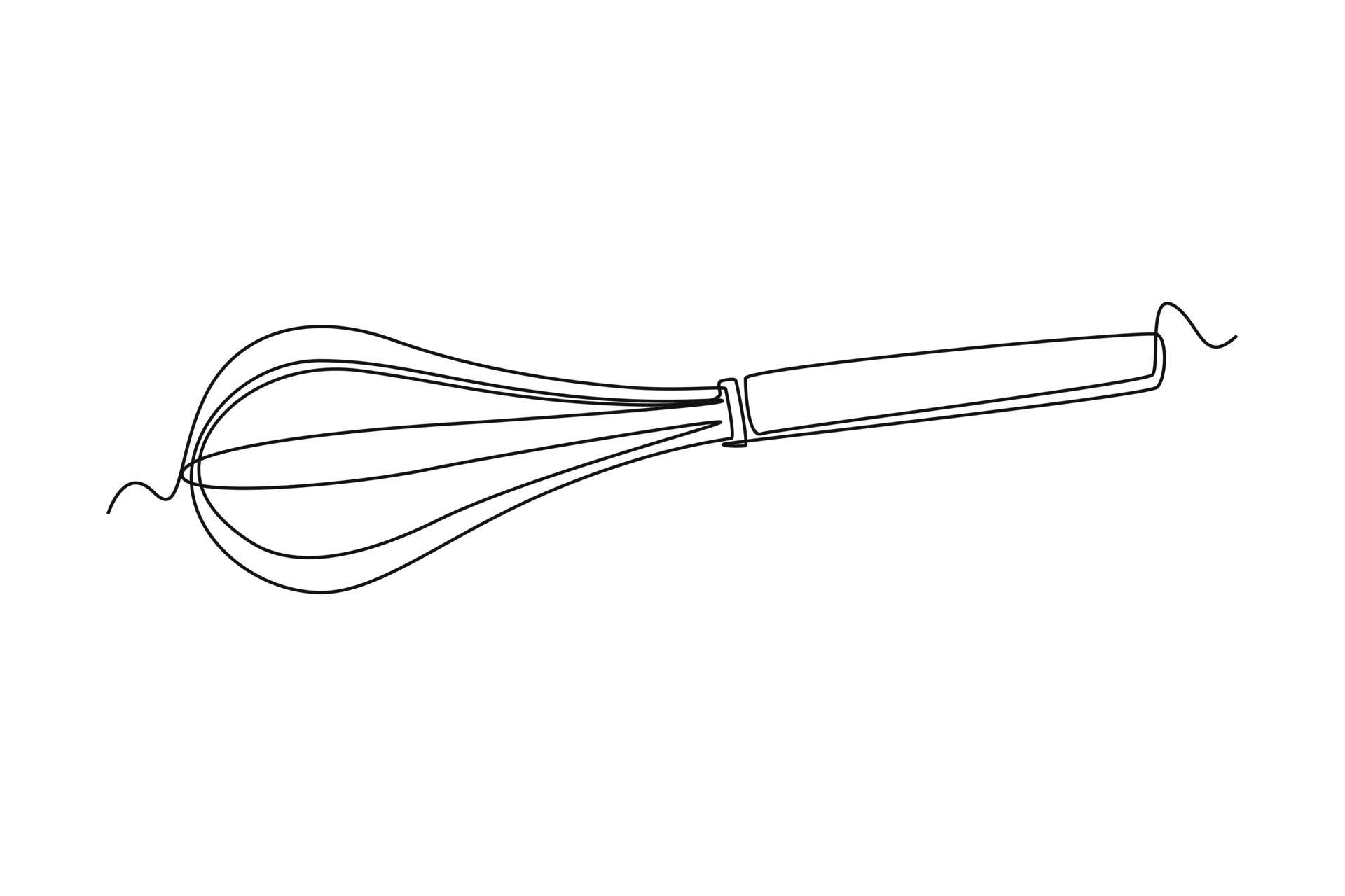 Single one line drawing Manual Mixer. Cooking utensil concept