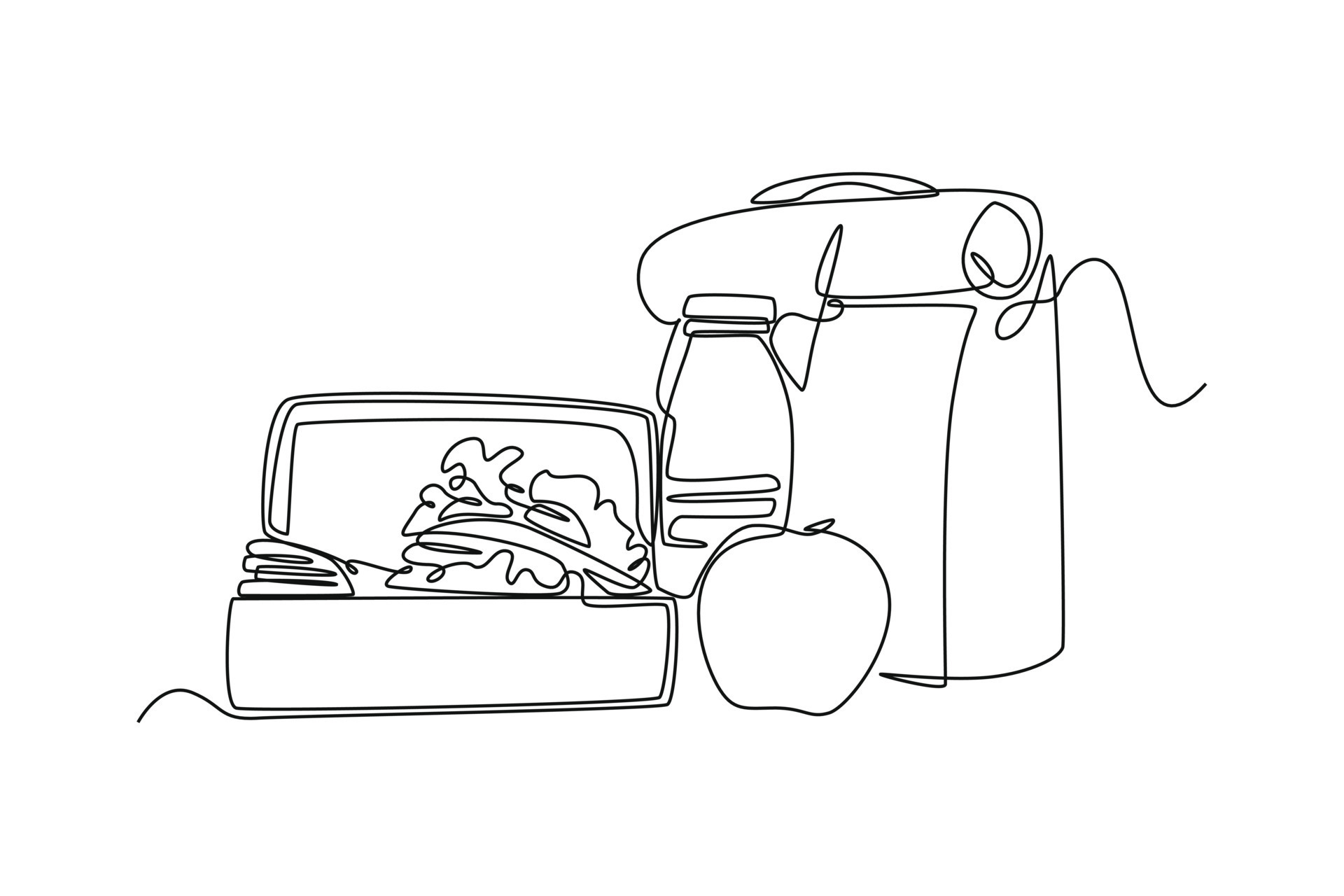 Single One Line Drawing Always Prepare Lunch Bag From Home Healthcare single-one-line-drawing-always-prepare-lunch-bag-from-home-healthcare