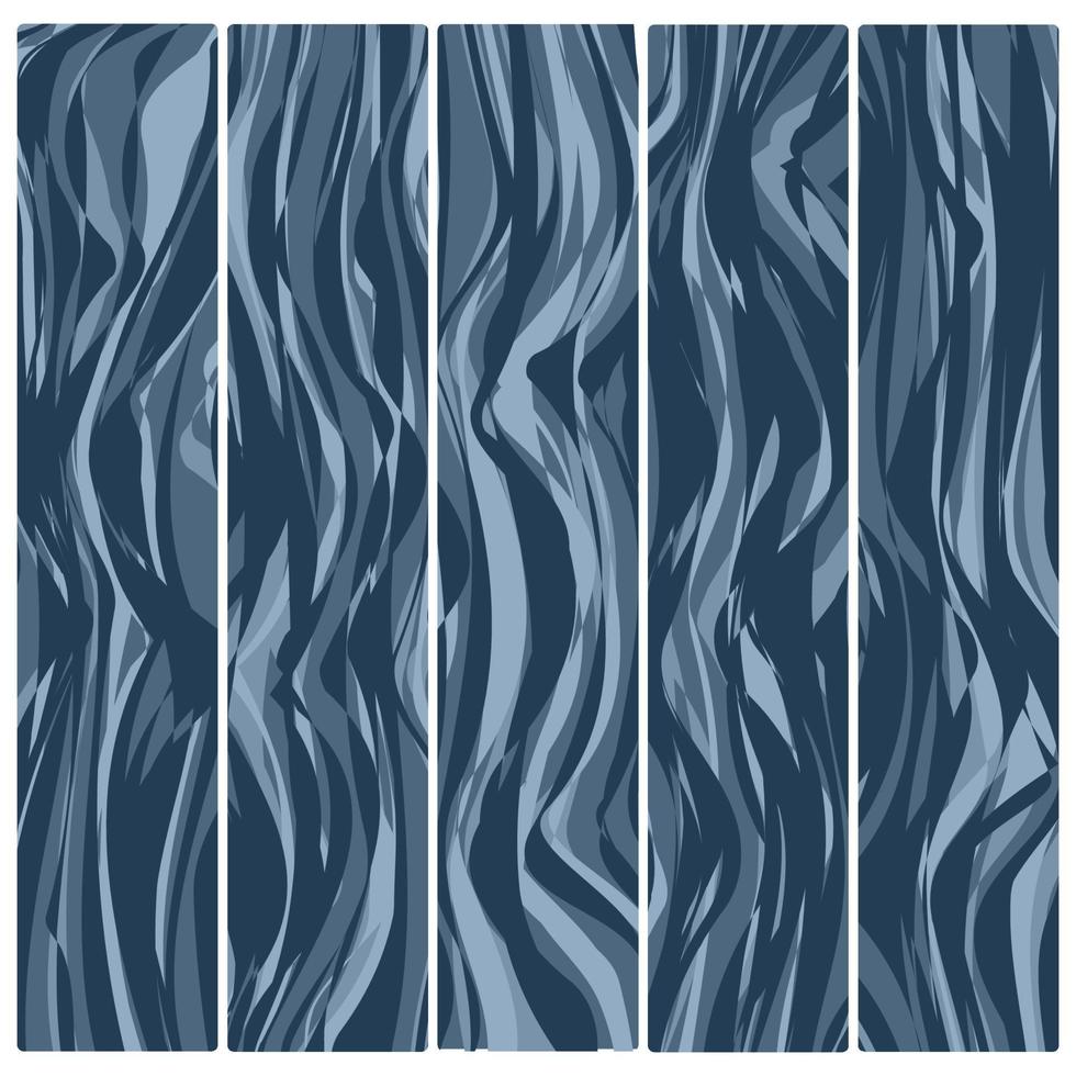 Five wooden boards. Vector abstract wood texture in flat design.