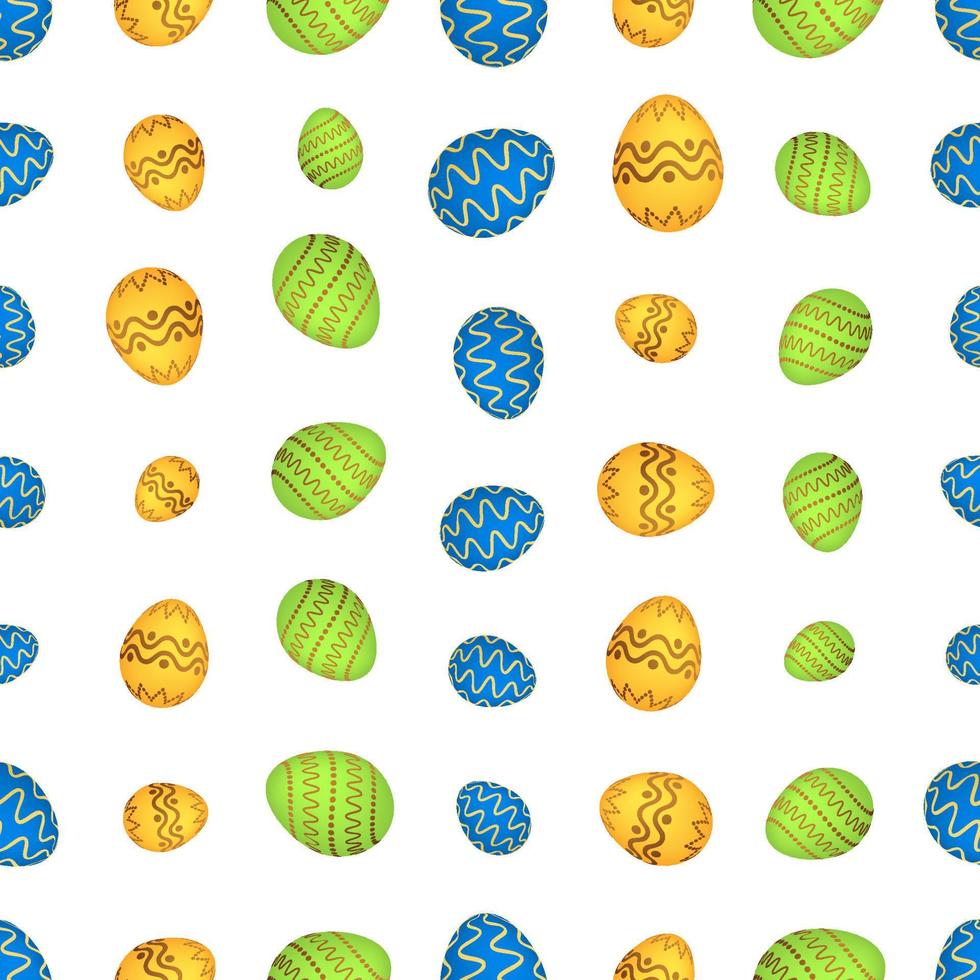 Seamless pattern with colorful Easter eggs. Vector illustration