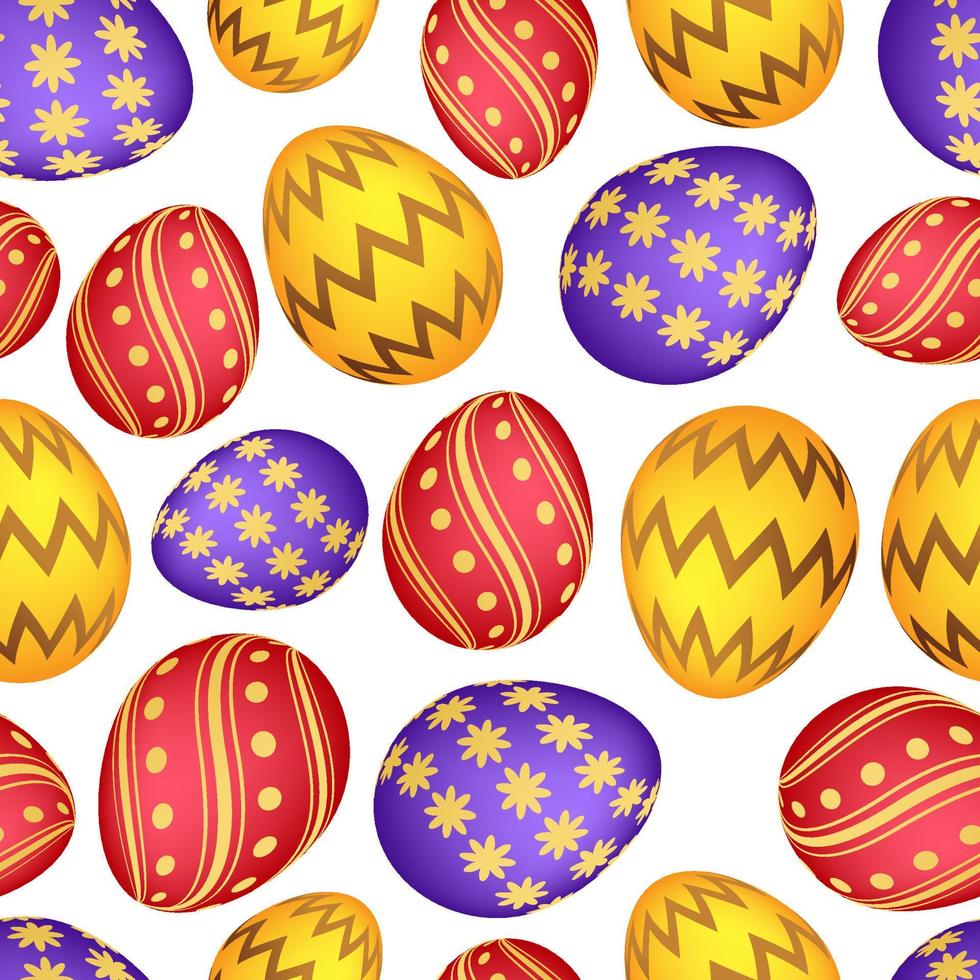 Seamless pattern with colorful Easter eggs. Vector illustration