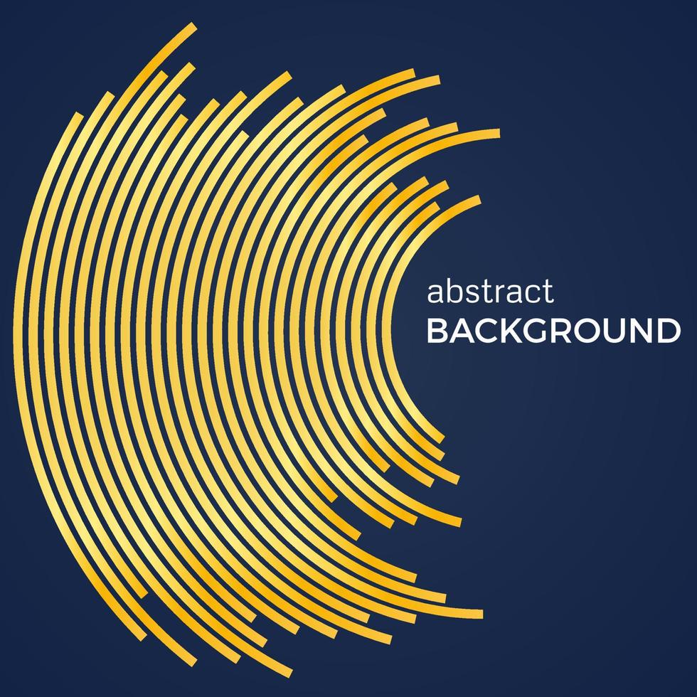 Abstract background with yellow lines. Yellow circles with place for your text on a dark blue background. vector