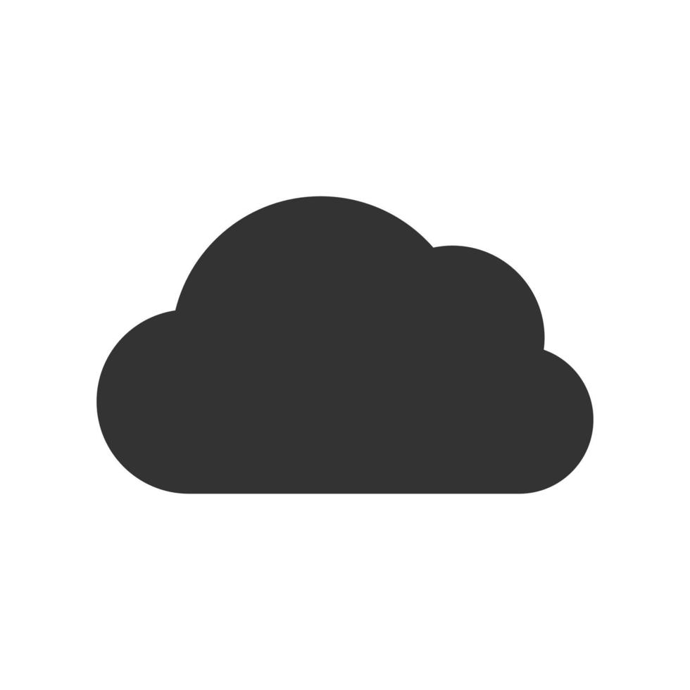 Cloud Icon. Dark weather icon on white background. Vector illustration.