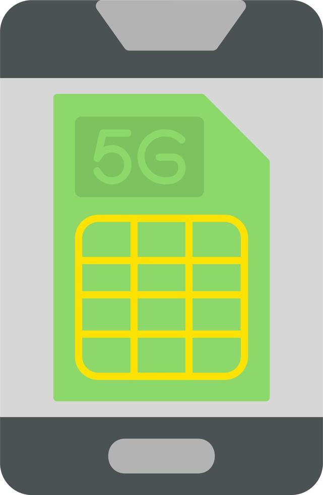 Smartphone 5g Sim Vector Icon