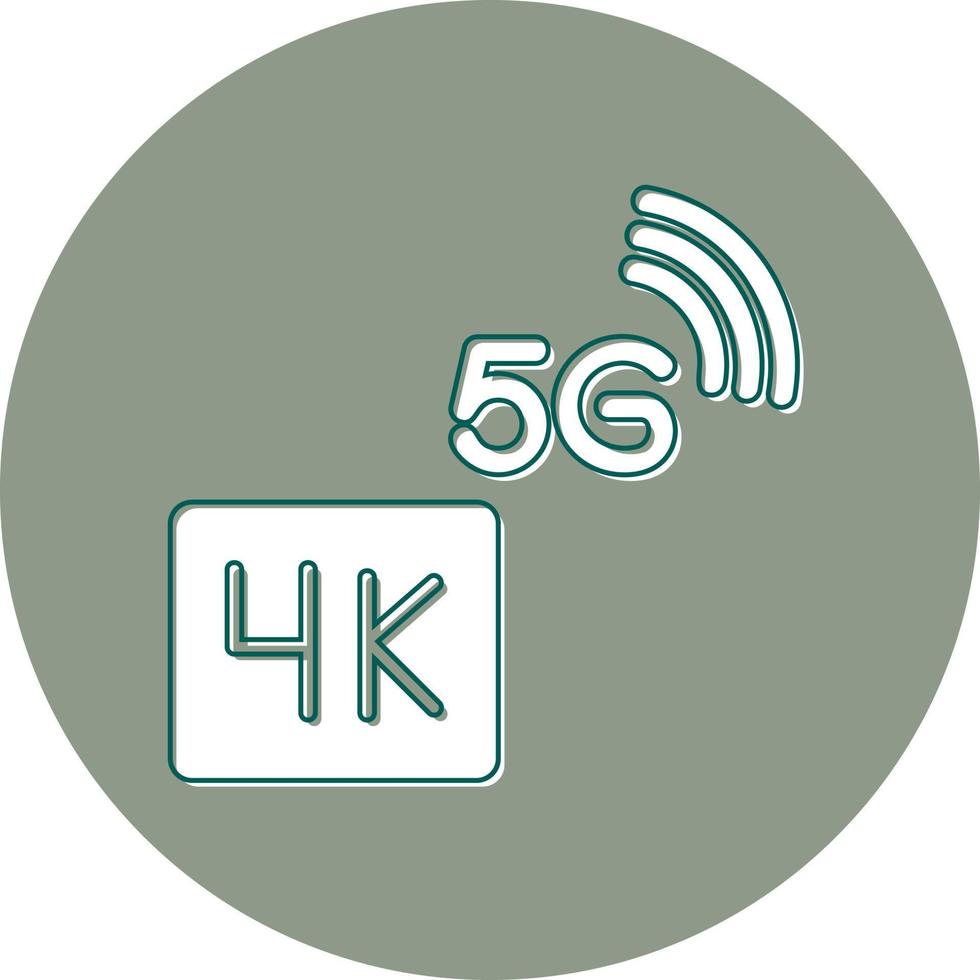 4K Vedio Straming Vector Icon