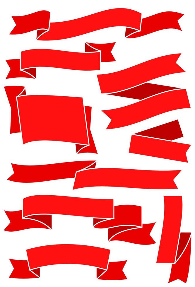 conjunto de rojo cintas y pancartas para web diseño. genial diseño elemento aislado en blanco antecedentes. vector ilustración.