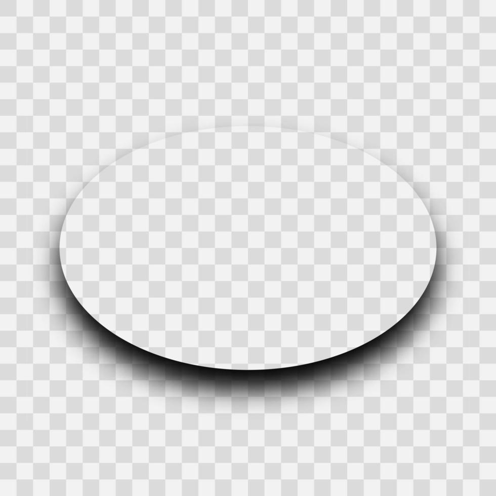Dark transparent realistic shadow. Oval shadow isolated on transparent background. Vector illustration.
