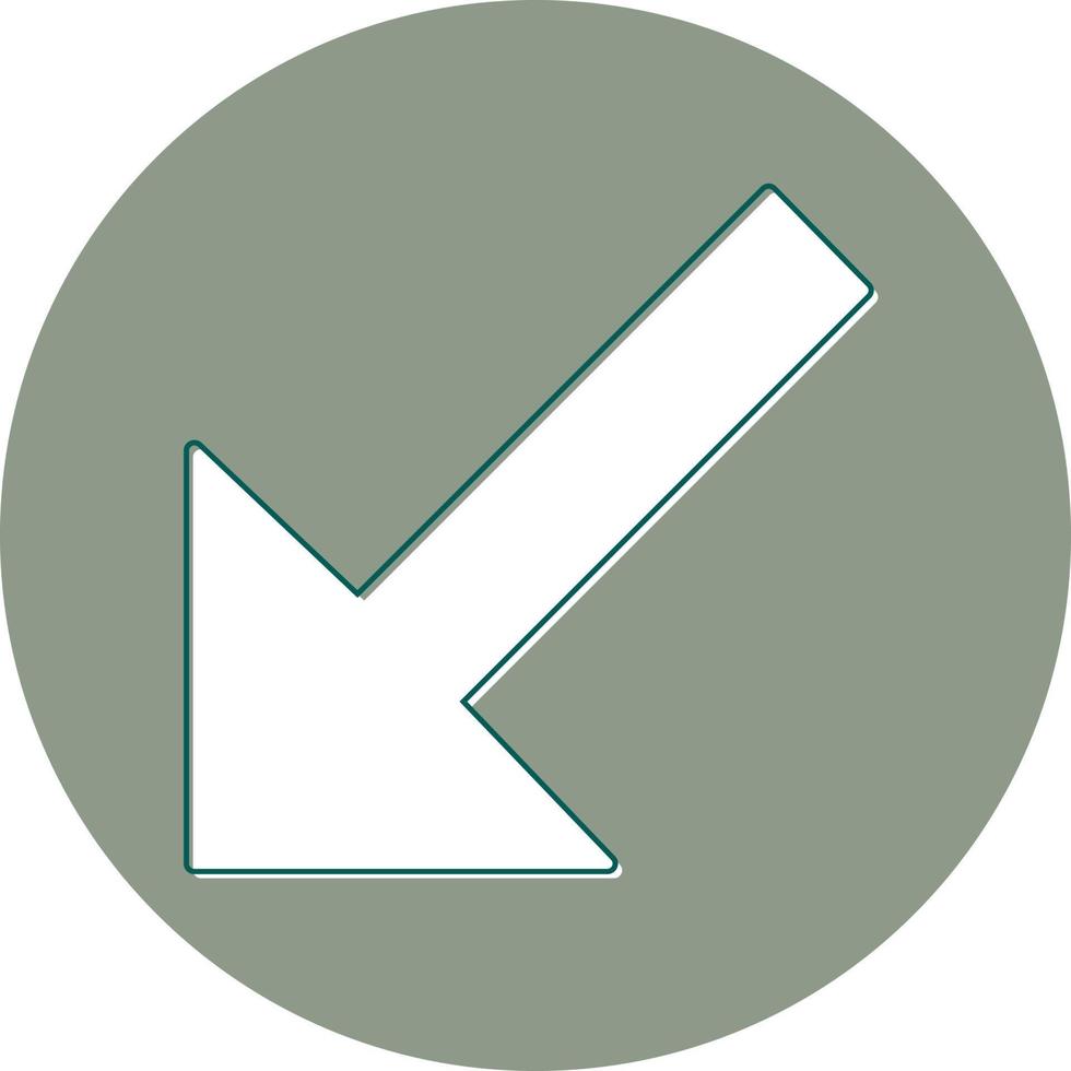 Down Left Arrow Vector Icon