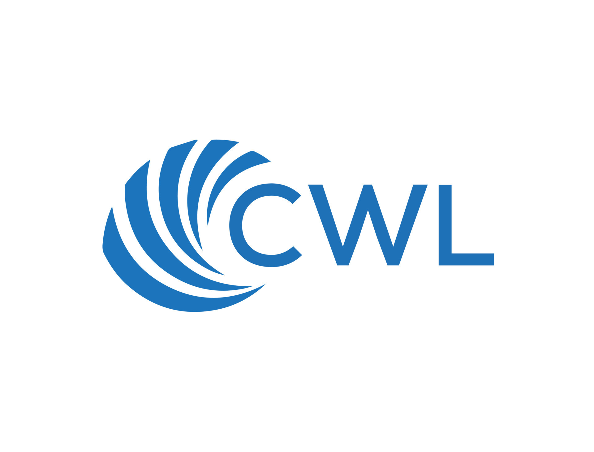 CWL letter logo design on white background. CWL creative circle letter