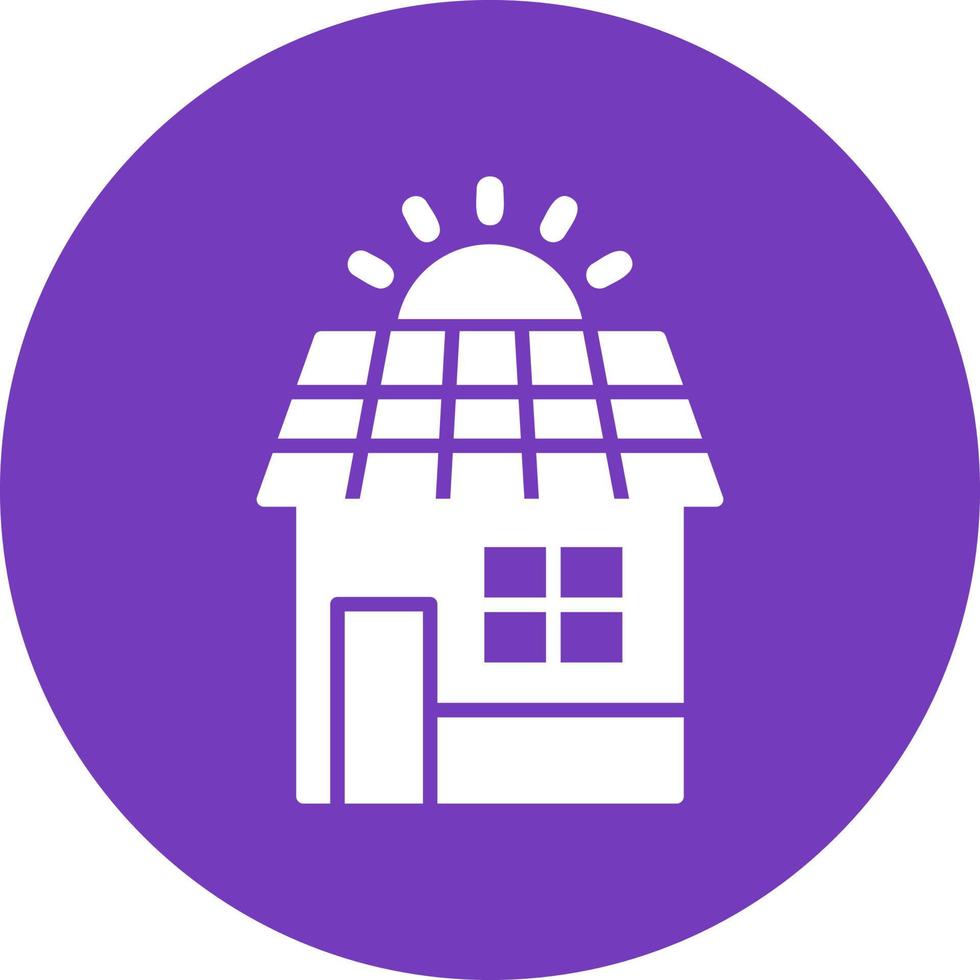 Solar House Vector Icon