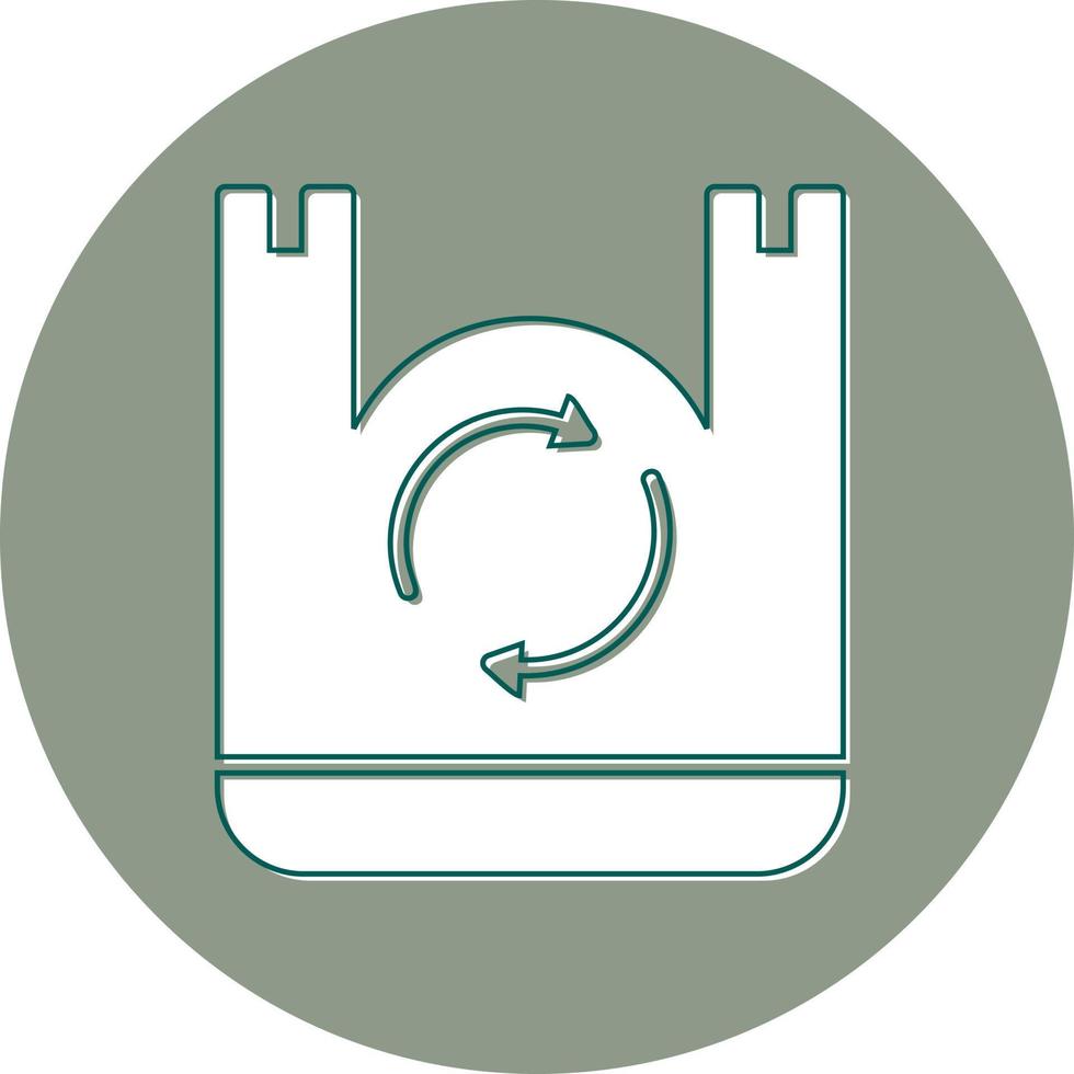 Recycled Plastic Bag Vector Icon