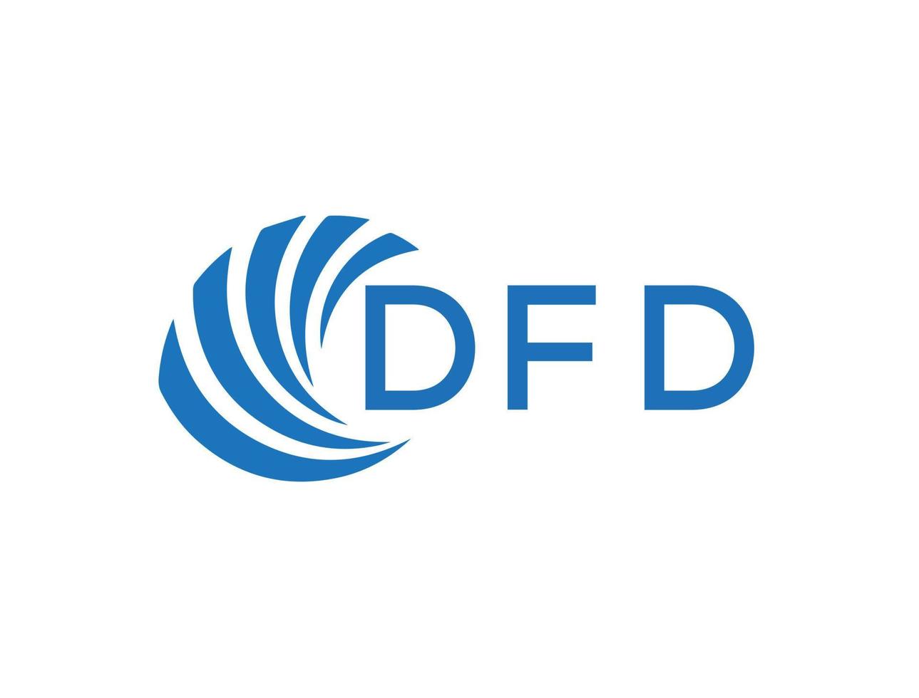 DFD letter logo design on white background. DFD creative circle letter