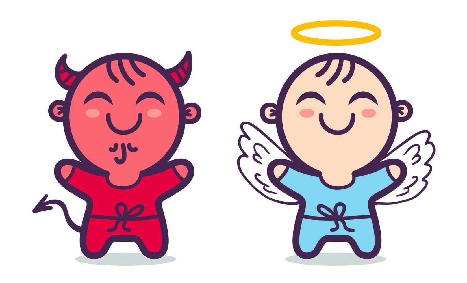 Ángel y demonio. vector