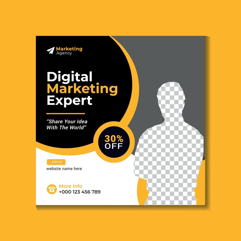 Digital business marketing banner for social media post template vector