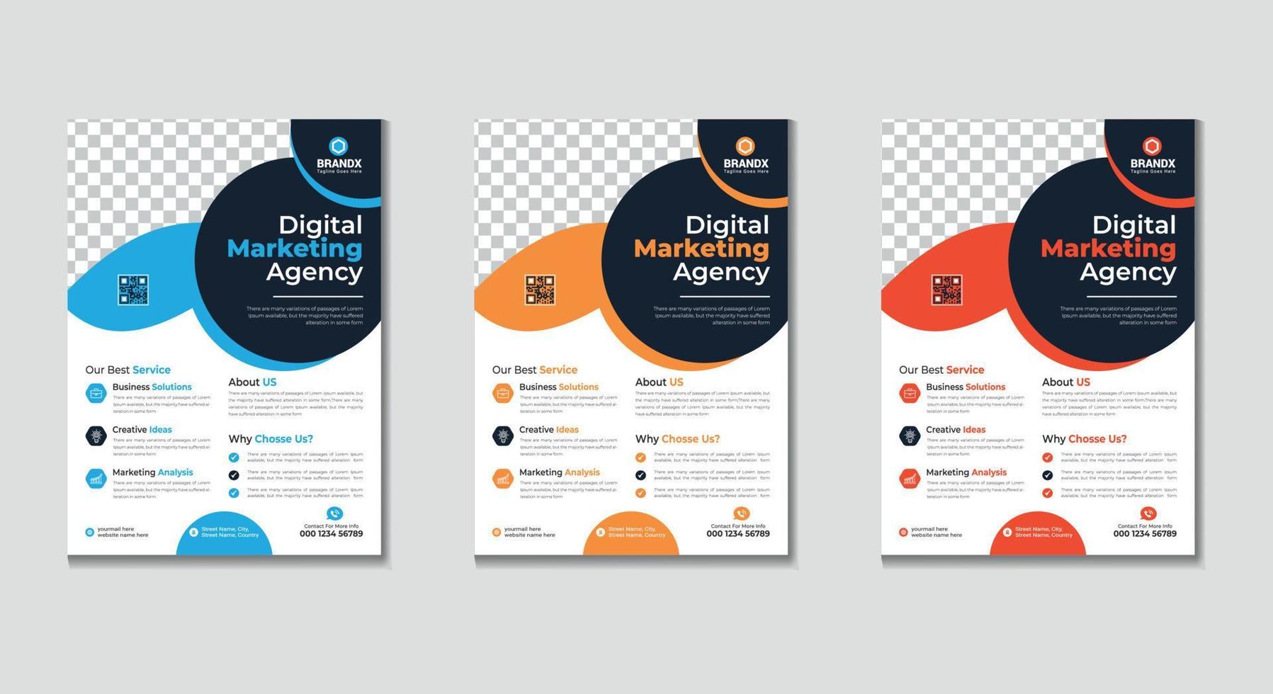 Business Flyer Corporate Flyer Template Geometric shape Flyer Circle Abstract Colorful concepts vector