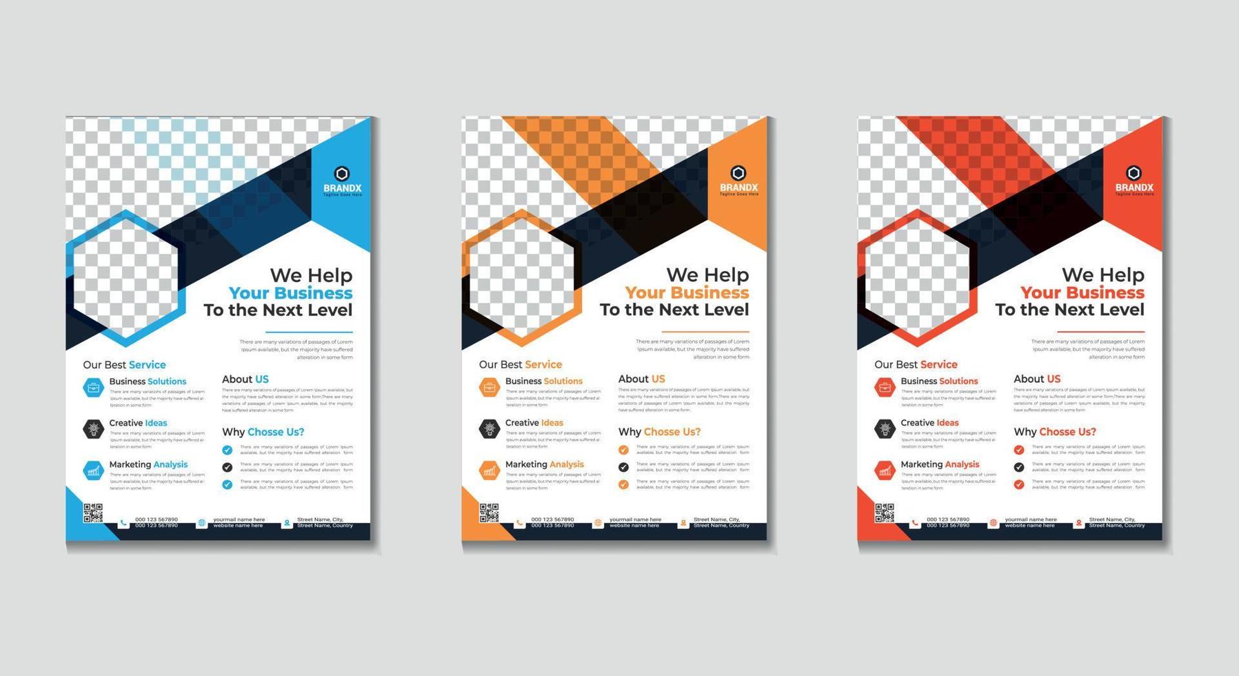 Business Flyer Corporate Flyer Template Geometric shape Flyer Circle Abstract Colorful concepts vector